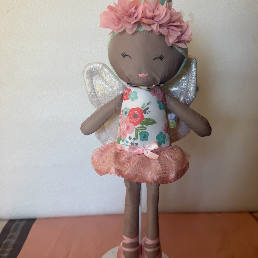 GO by Goldbug Floral Fairy Activity Doll Plush Chime Rattle Crinkly Wings Lovey